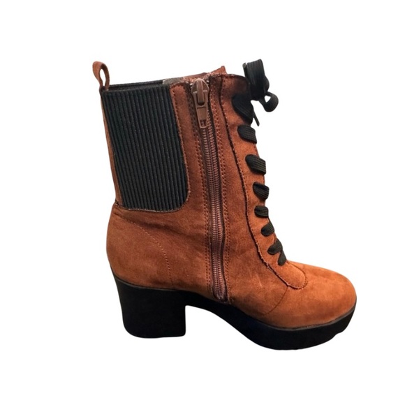 Rouge Women’s Ankle Chunky/Block/Platform Boots - Picture 3 of 12